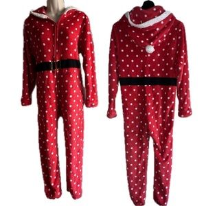 Christmas Sleepwear Onesie Union Suit One-piece Plush Hooded Pajama